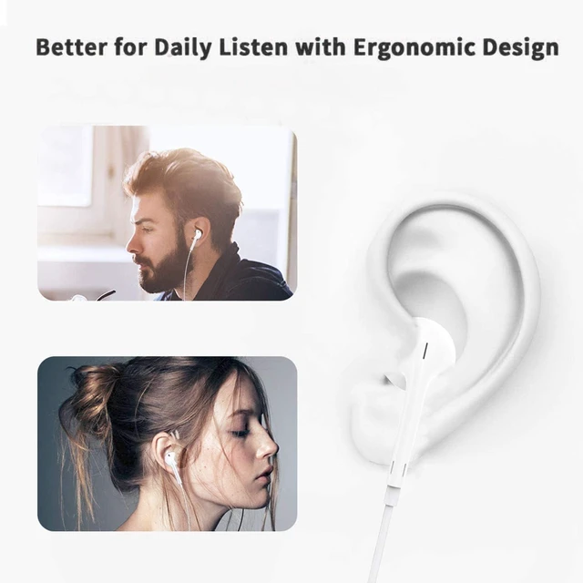 Alt view image 5 of 7 - USB C Headphones Earbuds for iPhone 16, Type C Earbuds Wired Earphones (Microphone & Remote Control) Noise Cancelling for iPhone 15 Pro max, lPad Pro, Galaxy S23/S22/S21/S20/Ultra Note10/20, Pixel