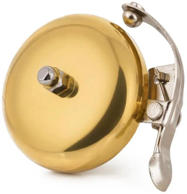 Main image of Brass Bike Bell, Bicycle Bell for Adult Bikes, Loud & Clear Sound Bicycle Bell for Adults & Kids Classic Design, Easy Installation Fits Mountain, Road, Folding Bikes and Scooters
