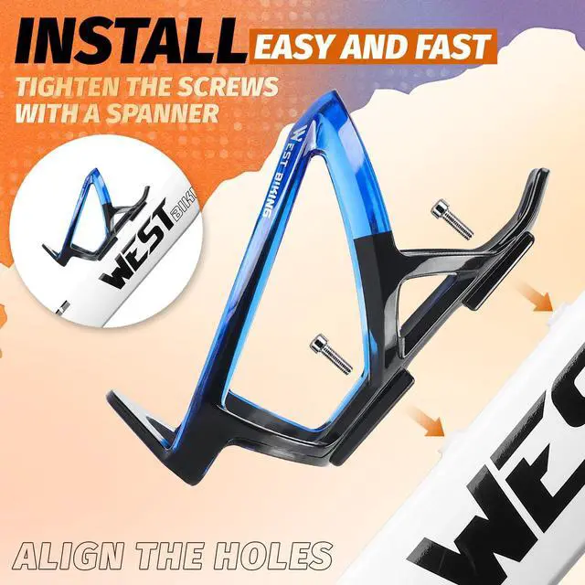 Alt view image 7 of 7 - Bike Water Bottle Cages Ultra-Light Durable PC Bicycle Bottle Holder with Screws Tool, Easy Installation Bicycle Drink Cup Holders Cycling Kettle for MTB Road Bikes