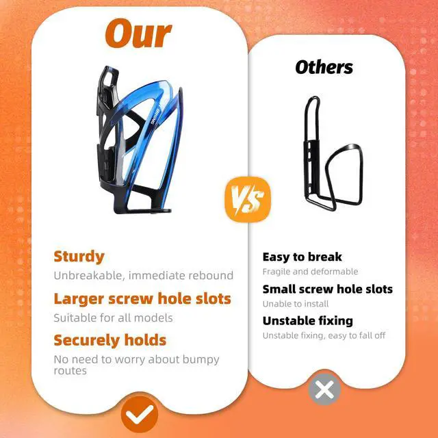 Alt view image 6 of 7 - Bike Water Bottle Cages Ultra-Light Durable PC Bicycle Bottle Holder with Screws Tool, Easy Installation Bicycle Drink Cup Holders Cycling Kettle for MTB Road Bikes