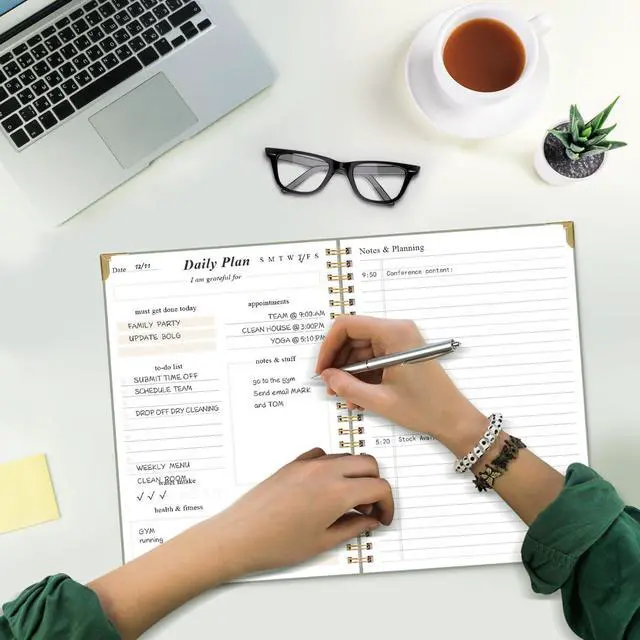 Alt view image 6 of 7 - To Do List Notebook - Aesthetic Daily Planner to Easily Organize Your Tasks And Boost Productivity - Undated Planner for School or Office Supplies, 5.8" x 8.5", Green