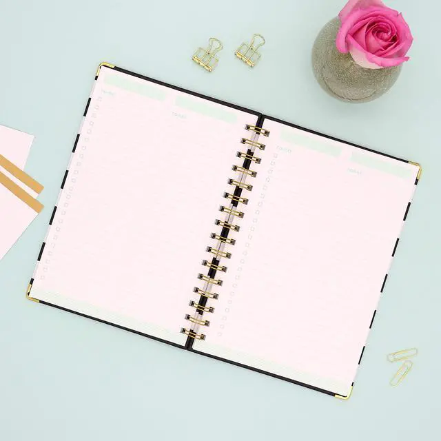 Alt view image 3 of 7 - Day Designer for Today To-Do Notebook, 160 Ruled Pages, Twin-Wire Binding, Hardcover, 5.75'' x 8.5'', Black Stripe