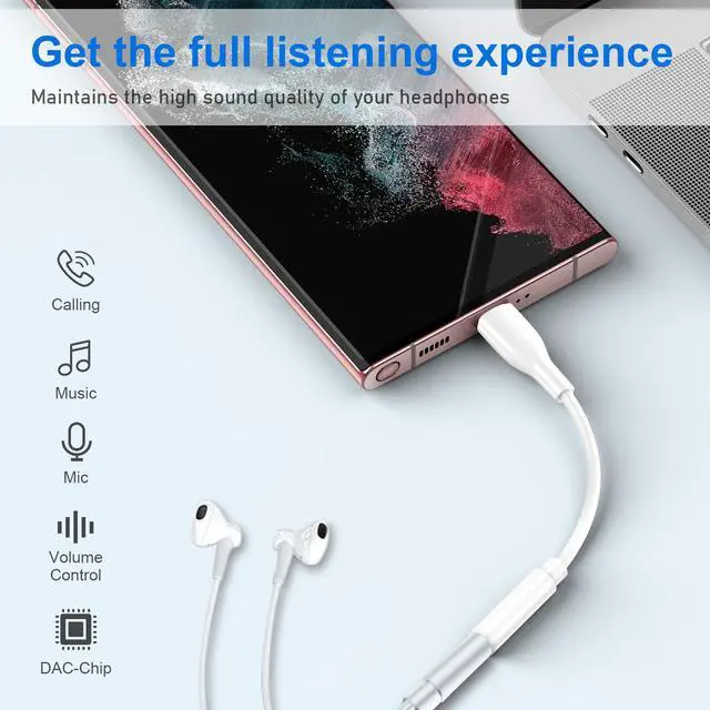Alt view image 2 of 7 - 11 10 USB Type C to 3.5mm Headphone Adapter for Google Pixel 11Pro XL | 11Pro Fold 10a 9,iPhone 17e 16,USB C to Aux Audio Jack Adapter Dongle Cable for Galaxy S26Ultra A17 A16 Z Flip8 7 A54 S26 S25