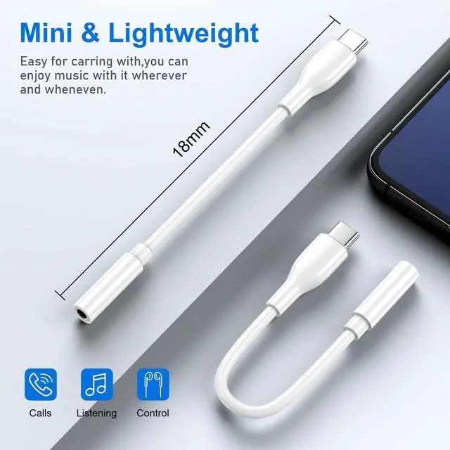 Alt view image 3 of 7 - 11 10 USB Type C to 3.5mm Headphone Adapter for Google Pixel 11Pro XL | 11Pro Fold 10a 9,iPhone 17e 16,USB C to Aux Audio Jack Adapter Dongle Cable for Galaxy S26Ultra A17 A16 Z Flip8 7 A54 S26 S25
