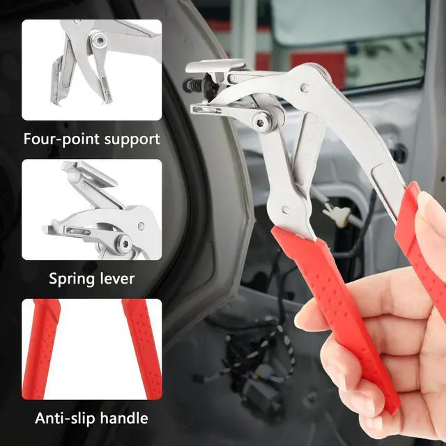Alt view image 3 of 7 - Car Clip Pliers Set, Professional Auto Clip Removal Pliers Tool with 3 Pcs Car Trim Removal Tool, Angled Jaw Trim Clip Release Tool Kit for Door Panel, Dashboard, Interior & Exterior Trim