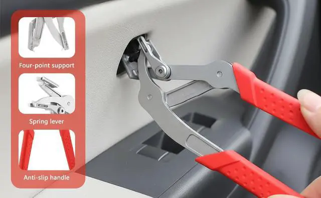 Alt view image 6 of 7 - Car Clip Pliers Set, Professional Auto Clip Removal Pliers Tool with 3 Pcs Car Trim Removal Tool, Angled Jaw Trim Clip Release Tool Kit for Door Panel, Dashboard, Interior & Exterior Trim