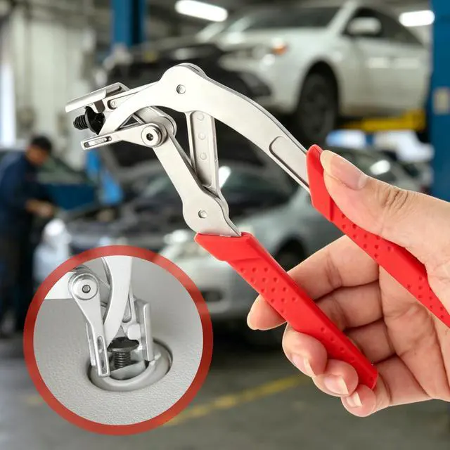 Alt view image 5 of 7 - Car Clip Pliers Set, Professional Auto Clip Removal Pliers Tool with 3 Pcs Car Trim Removal Tool, Angled Jaw Trim Clip Release Tool Kit for Door Panel, Dashboard, Interior & Exterior Trim