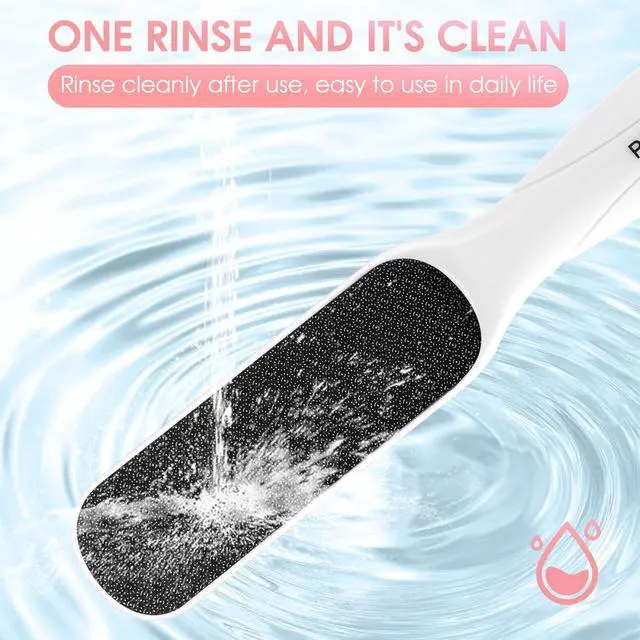 Alt view image 5 of 7 - Brush, File Callus Remover Dead Skin Nano Glass Remover for Feet with Soft Brush, Professional Pedicure Tool for Home Foot Care - White
