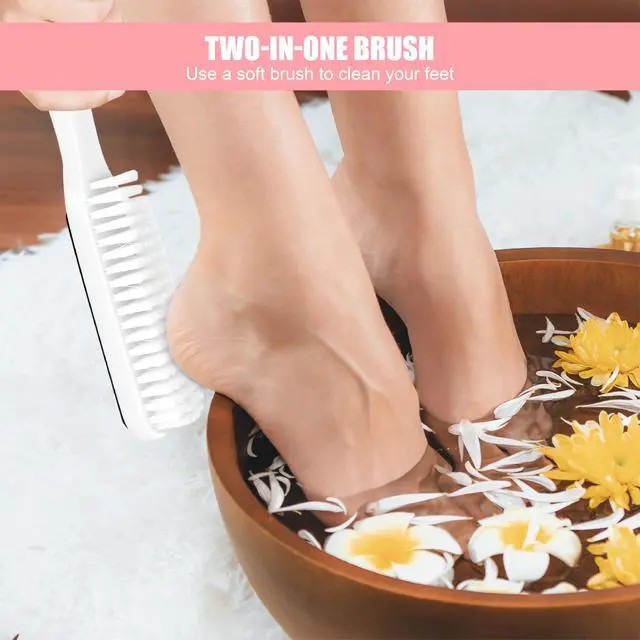 Alt view image 3 of 7 - Brush, File Callus Remover Dead Skin Nano Glass Remover for Feet with Soft Brush, Professional Pedicure Tool for Home Foot Care - White
