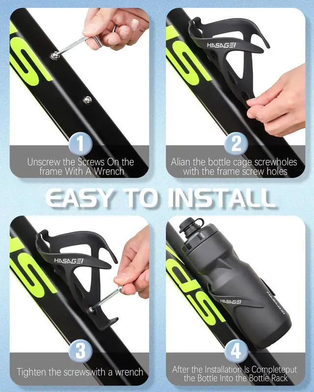 Alt view image 7 of 7 - Bike Water Bottle Holder, Durable Non-Slip Lightweight Universal Bicycle Bottle Cage for Mountain/Road Cycling Accessories