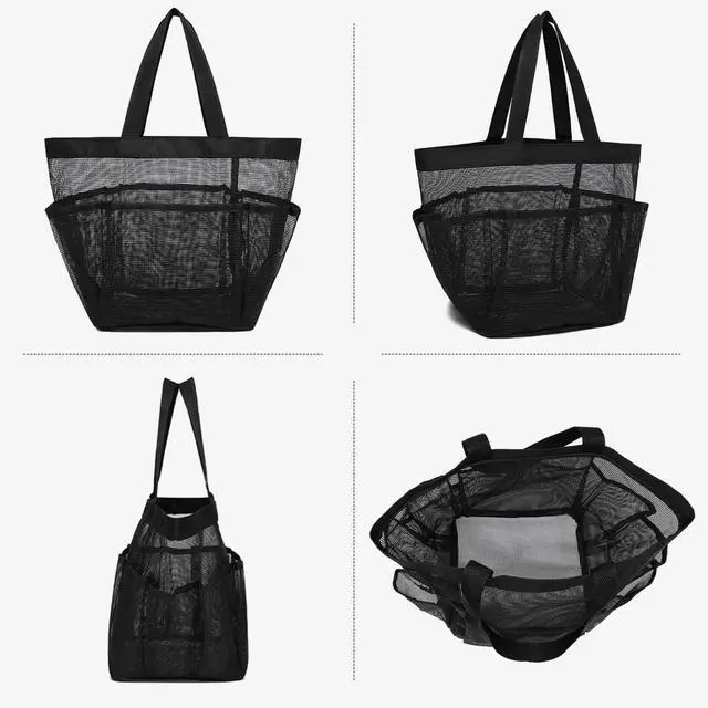 Alt view image 7 of 7 - Mesh Shower Caddy Portable for College Dorm Room Essentials, 8-Pocket Shower Tote Bag with Quick-Dry Mesh, Hanging Shower Basket for Bathroom, Beach, Camp, Gym & Travel
