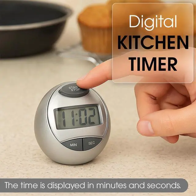 Alt view image 3 of 7 - Loud Alarm Countdown Timer & Stopwatch, Large Display Egg Timer for Cooking, Baking, Shower, Study, Classroom, Exercise, Portable Kitchen Timer Digital