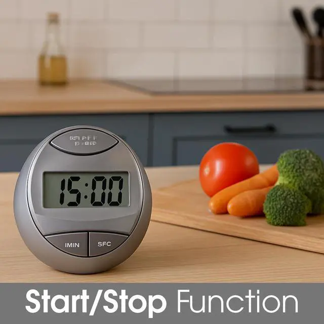 Alt view image 7 of 7 - Loud Alarm Countdown Timer & Stopwatch, Large Display Egg Timer for Cooking, Baking, Shower, Study, Classroom, Exercise, Portable Kitchen Timer Digital