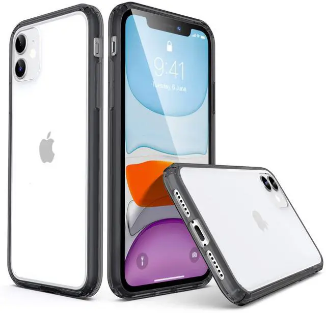 Main image of Compatible with iPhone 11 Case Clear with Color Border, Black Border
