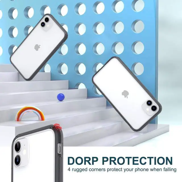 Alt view image 5 of 7 - Compatible with iPhone 11 Case Clear with Color Border, Black Border