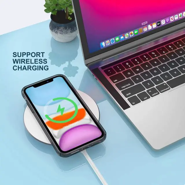 Alt view image 6 of 7 - Compatible with iPhone 11 Case Clear with Color Border, Black Border