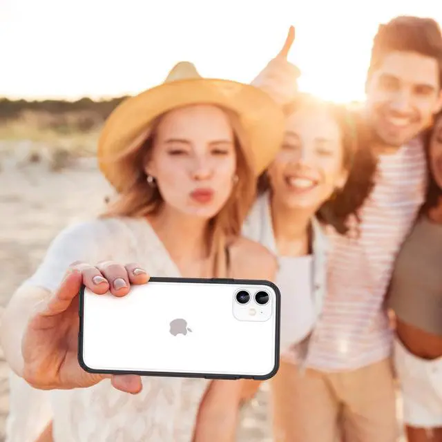 Alt view image 7 of 7 - Compatible with iPhone 11 Case Clear with Color Border, Black Border