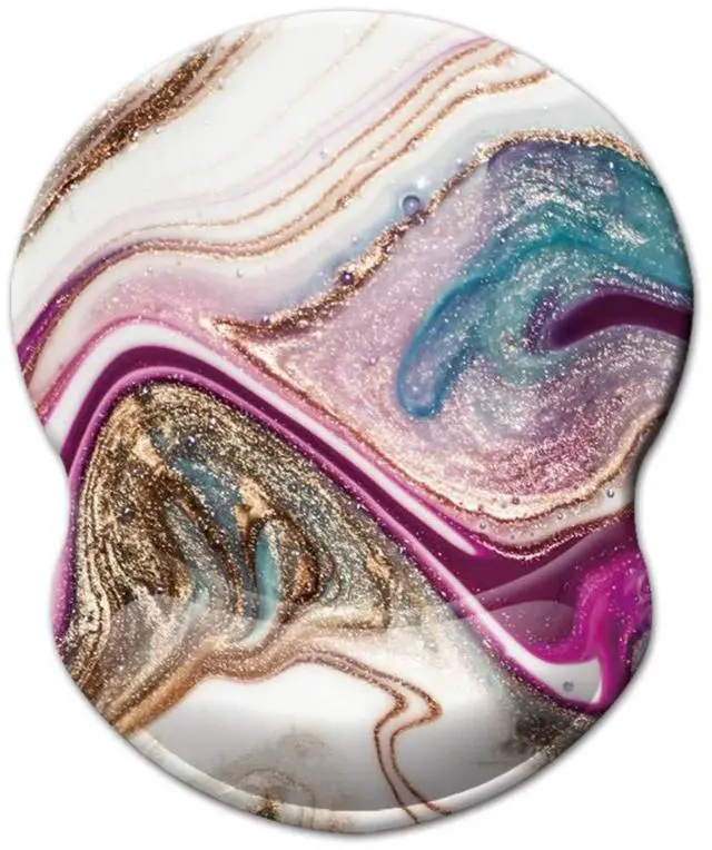 Main image of Mouse Pad with Wrist Support, Non Slip Mousepad Wrist Rest for Office, Computer, Laptop & Mac-Comfortable & Lightweight Ergonomic Support Mouse Mat(Beige Purple Marble-Wrist)