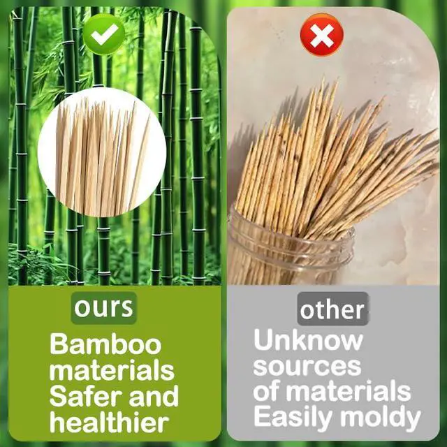 Alt view image 2 of 7 - 200 PCS 8 Inch Bamboo Skewers for Appetizers, Toothpicks, Cocktail Picks for Christmas Party, Fruit Kababs, Sausage, Barbecue Snacks, Natural Wooden Paddle Skewer Food Sticks, Charcuterie Accessories