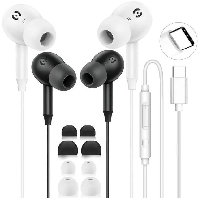 Main image of USB C Headphones for iPhone 17/16/15 Pro Max USB C Wired Earbuds with Mic