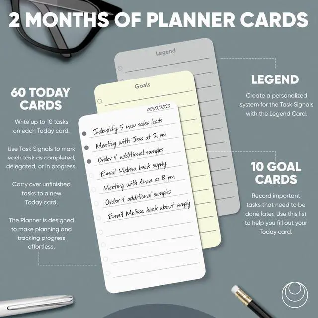 Alt view image 3 of 7 - To Do List Notepad - Checklist & Goal Cards for ADHD Focus - Planner Cards Only