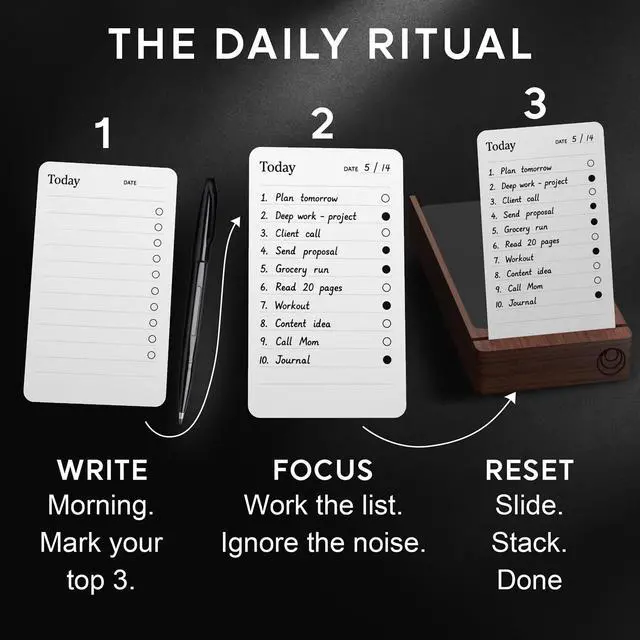 Alt view image 4 of 7 - To Do List Notepad - Checklist & Goal Cards for ADHD Focus - Planner Cards Only