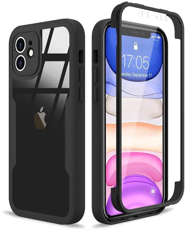 Main image of Compatible with iPhone 11 Case Full Body Clear Design - Black