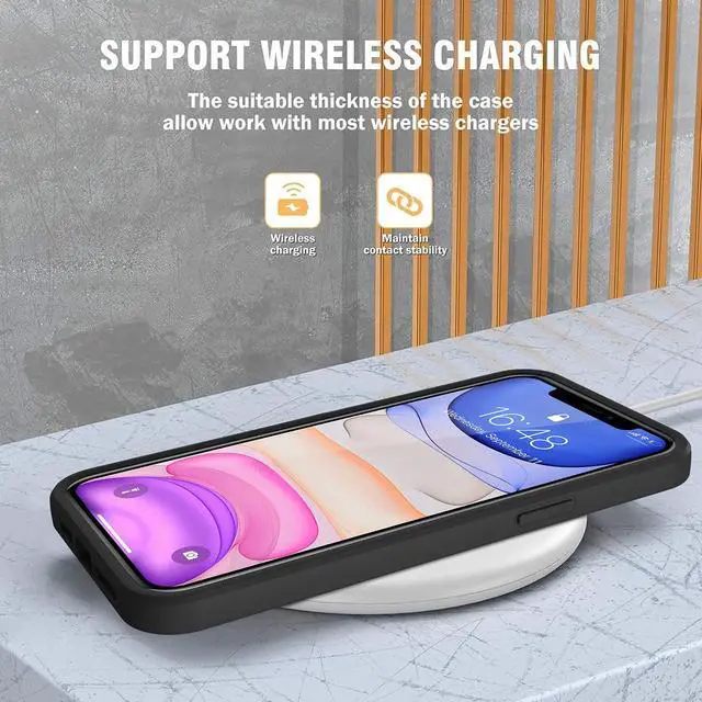 Alt view image 6 of 7 - Compatible with iPhone 11 Case Full Body Clear Design - Black