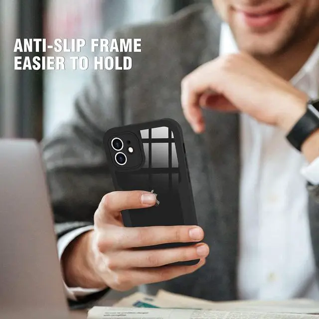Alt view image 7 of 7 - Compatible with iPhone 11 Case Full Body Clear Design - Black