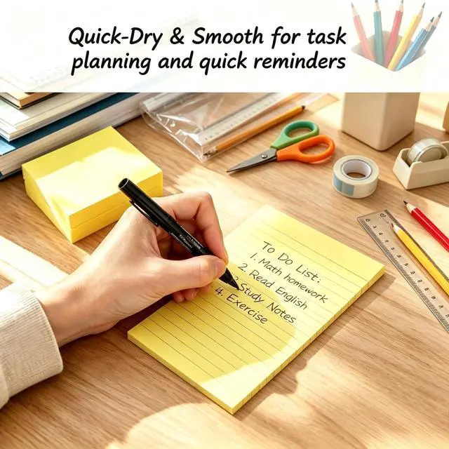 Alt view image 4 of 7 - Lined Sticky Notes 3x5 in,400 Sheets,Clean Remove for Home,Back to School