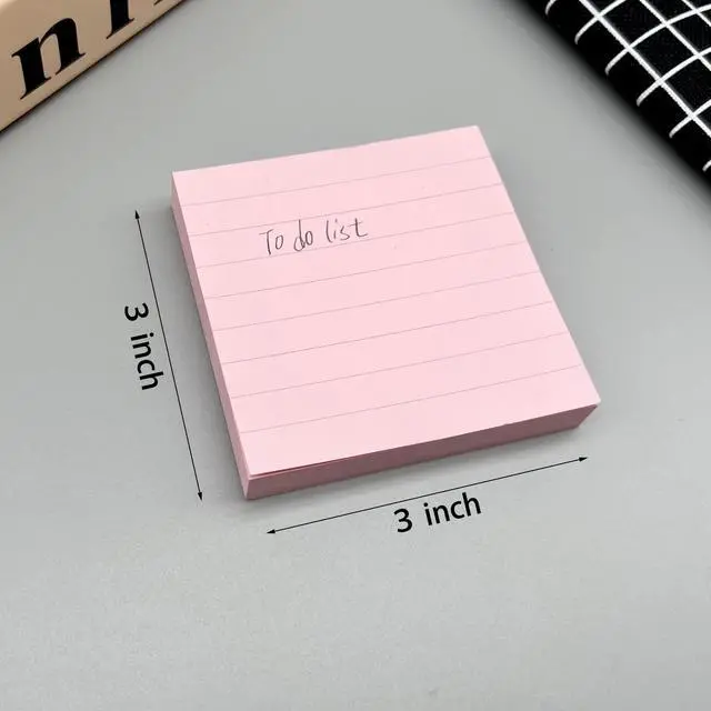 Alt view image 3 of 7 - Lined Pop Up Sticky Note 3x3 inch, 6 Pack Accodian Stlye Self-Sticky Notes with Lines, Light Green Pink Purple Color, 100 Sheet/Pad Easy Post
