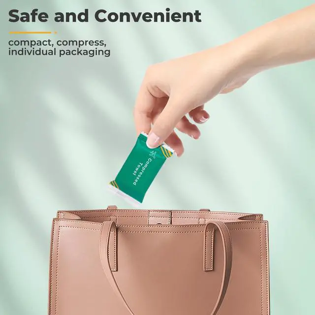 Alt view image 4 of 7 - Disposable Compressed Towel Tablets, Disposable Face Towels, Compressed Camping Towel Hand Wipe Portable Washcloth, Portable Compressed Coin Tissue for Travel Home and Outdoor Hiking 40 PCS