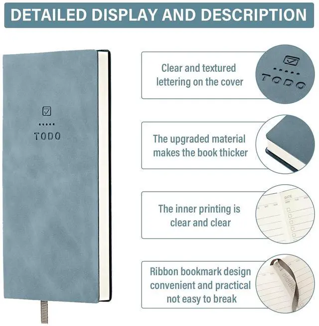 Alt view image 3 of 7 - to Do List Notebook 196 Pages Daily to Do List Notepad for Work Pocket to Do List Undated Daily Planner Small Checklist Notebook