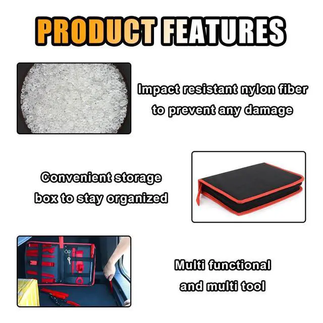 Alt view image 7 of 7 - 19PCS Auto Trim Removal Tool Kit, Car Panel Fastener Clips Removal Audio Trim Removal Pry Tool Set for Dash/Door/Stereo/Radio with Storage Bag