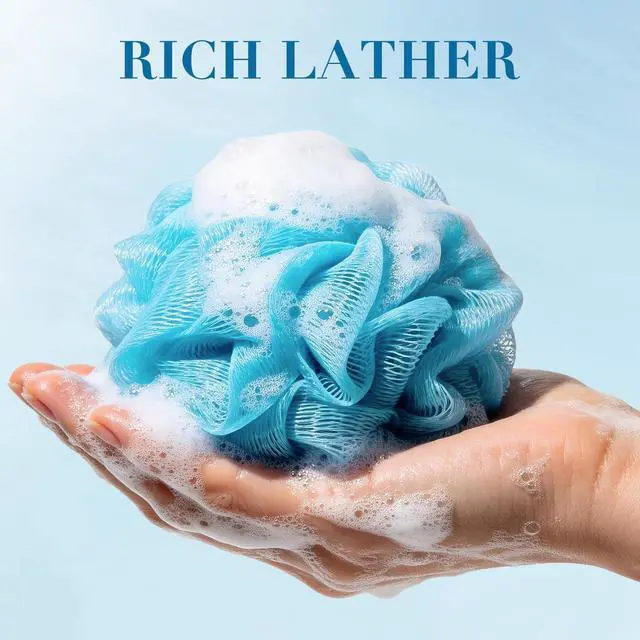 Alt view image 3 of 7 - 20 Pack Mini Loofah Sponge for Shower, Travel Size Bath Sponges Mesh Shower Puff Bath Pouf with Hanging Loop, Body Scrubber for Kids Women Men, 5 Colors Bath Sponges for Shower (20g)