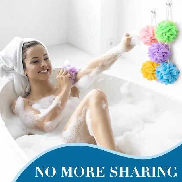 Alt view image 7 of 7 - 20 Pack Mini Loofah Sponge for Shower, Travel Size Bath Sponges Mesh Shower Puff Bath Pouf with Hanging Loop, Body Scrubber for Kids Women Men, 5 Colors Bath Sponges for Shower (20g)