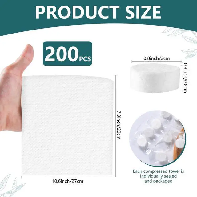 Alt view image 2 of 7 - 200 Pieces Compressed Towels Portable Disposable Mini Compressed Coin Tissue Toilet Paper Tablets for Travel, Camping, Hiking, Sport, Beauty Salon, Hand Wipes