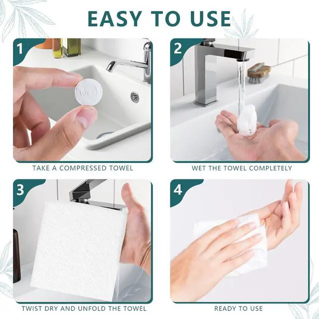 Alt view image 4 of 7 - 200 Pieces Compressed Towels Portable Disposable Mini Compressed Coin Tissue Toilet Paper Tablets for Travel, Camping, Hiking, Sport, Beauty Salon, Hand Wipes