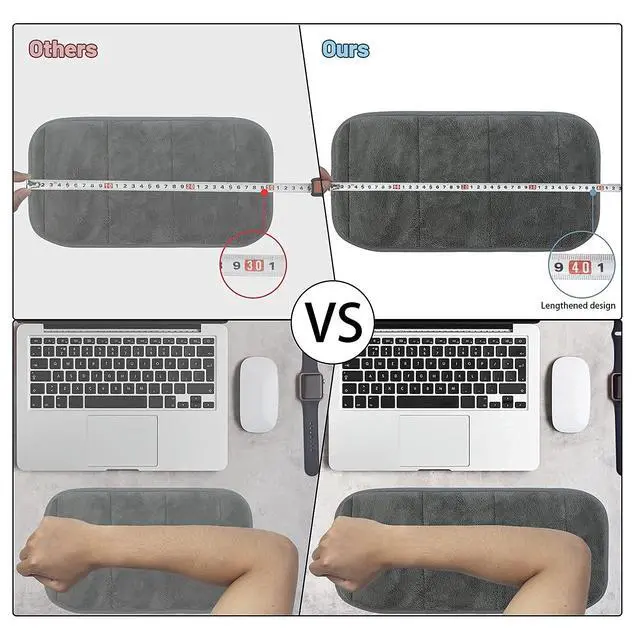Alt view image 6 of 7 - 2 Sets Upgrade Computer Wrist Elbow Pad, DILIBRA Portable Memory Foam Arm Wrist Rest Pillow, Soft and Anti-Slip Wrist Support Mat for Keyboard Desktop Office Gaming - Alleviate Elbow Pain