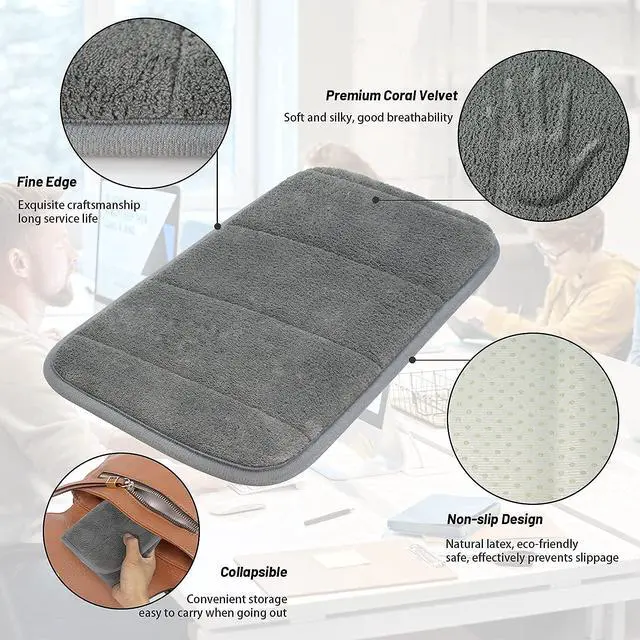 Alt view image 4 of 7 - 2 Sets Upgrade Computer Wrist Elbow Pad, DILIBRA Portable Memory Foam Arm Wrist Rest Pillow, Soft and Anti-Slip Wrist Support Mat for Keyboard Desktop Office Gaming - Alleviate Elbow Pain
