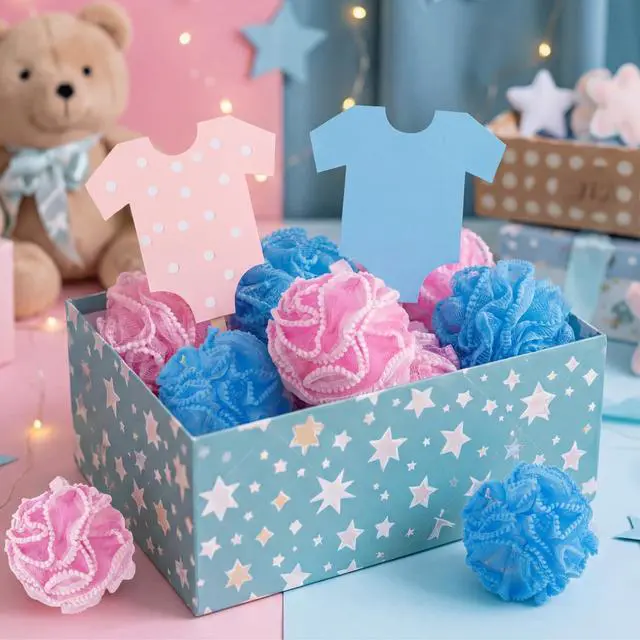 Alt view image 2 of 6 - 12 Pcs Bath Loofah Sponge, Baby Shower Exfoliating Body Scrubber 50g Bath Shower Loofah Sponge Pouf Puff Mesh Pouf Balls Soft Quick-Dry Cleanse Skin Accessories for Women Men