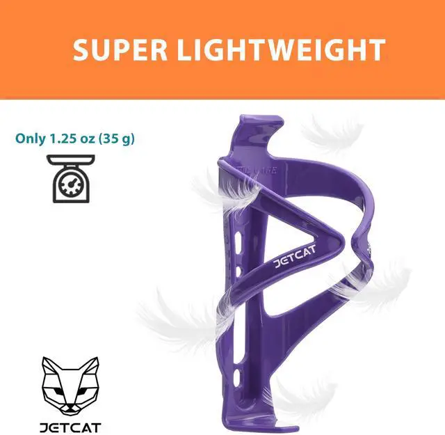 Alt view image 6 of 6 - Bike Water Bottle Holder Bike Cup Holder & Bike Water Bottle Cage for Bicycle, MTB, Mountain, Gravel, Road, eBike | Adult/Kids, Carbon Fiber Biking Accessories Purple