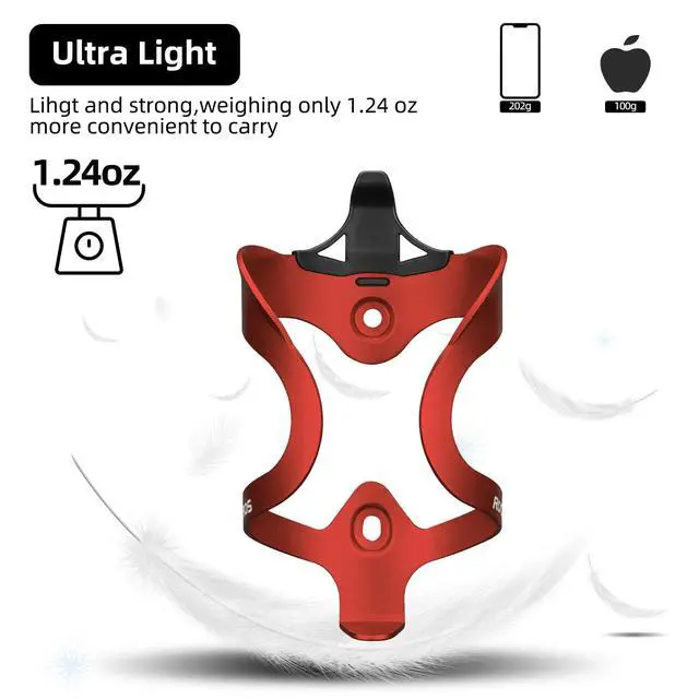Alt view image 2 of 7 - Bike Water Bottle Holder Lightweight Sturdy Alloy Aluminum Bicycle Drink Cup Cage with Screws Tool Brackets Water Bottle Holder for Bike Ebike MTB Road Mountain Bikes...Red