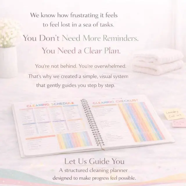 Alt view image 4 of 7 - ADHD Cleaning Planner Durable Laminated Cover, ADHD Cleaning Planner for Adults, Cleaning Schedule Planner, Daily & Weekly To-Do List, Routine System