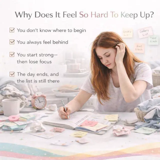 Alt view image 3 of 7 - ADHD Cleaning Planner Durable Laminated Cover, ADHD Cleaning Planner for Adults, Cleaning Schedule Planner, Daily & Weekly To-Do List, Routine System