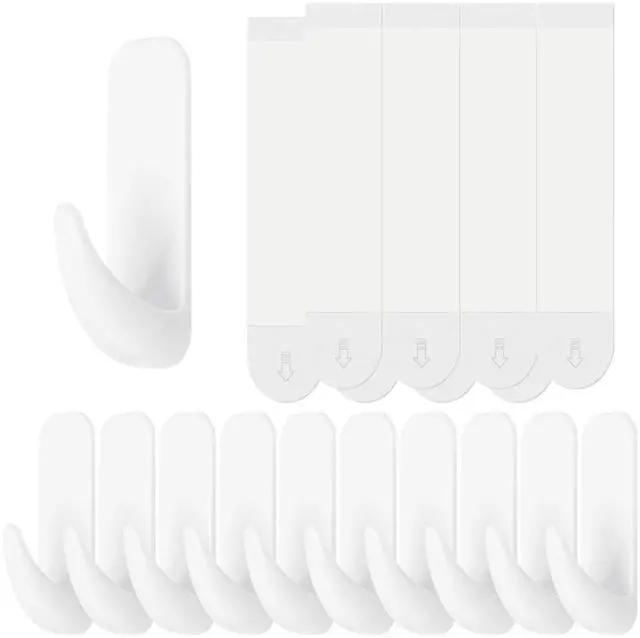 Main image of Wall Hooks for Hanging 10 Large Hooks, Heavy Duty Wall Hooks with 10 Strips, Damage Free Adhesive Hooks for Key Holder, Coat, Door, Shower Hanging