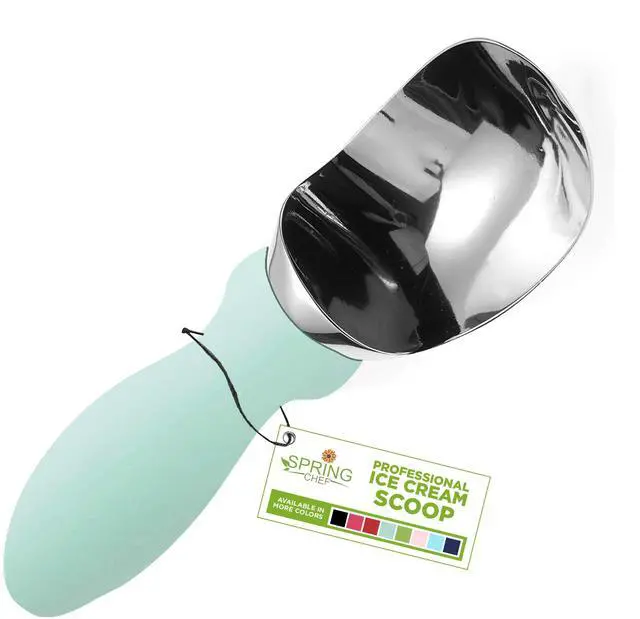 Main image of Stainless Steel Ice Cream Scoop with Soft Grip Handle, Mint