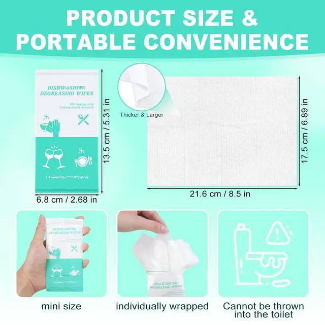 Alt view image 2 of 7 - 30 Disposable Dish Cleaning Wipes Individually Wrapped