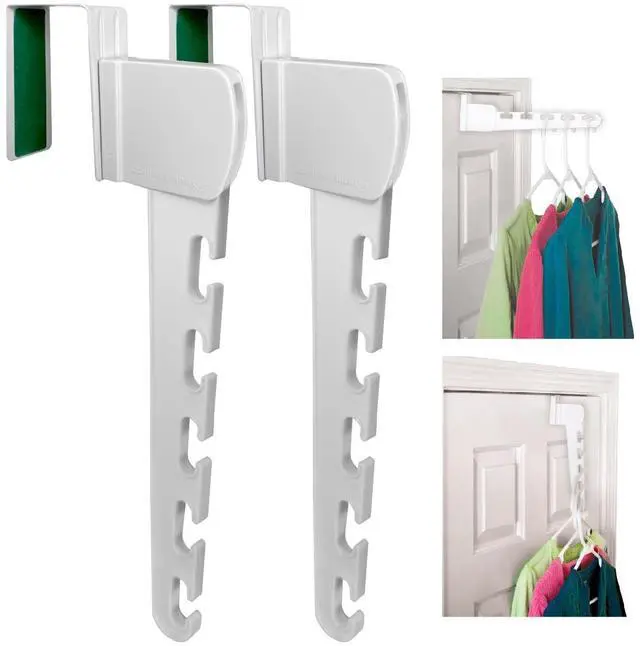 Main image of Over The Door 2-Pack Organizer for Clothes Hangers, Space-Saving Cascading Hanger Hooks, White