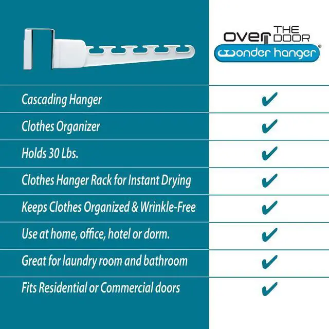 Alt view image 5 of 7 - Over The Door 2-Pack Organizer for Clothes Hangers, Space-Saving Cascading Hanger Hooks, White